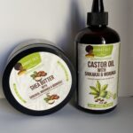 strengthening castor and shea hair oil and cream set